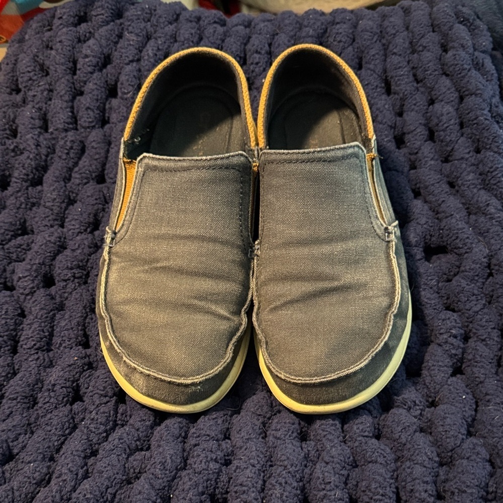 CROCS Blue and Tan Loafers